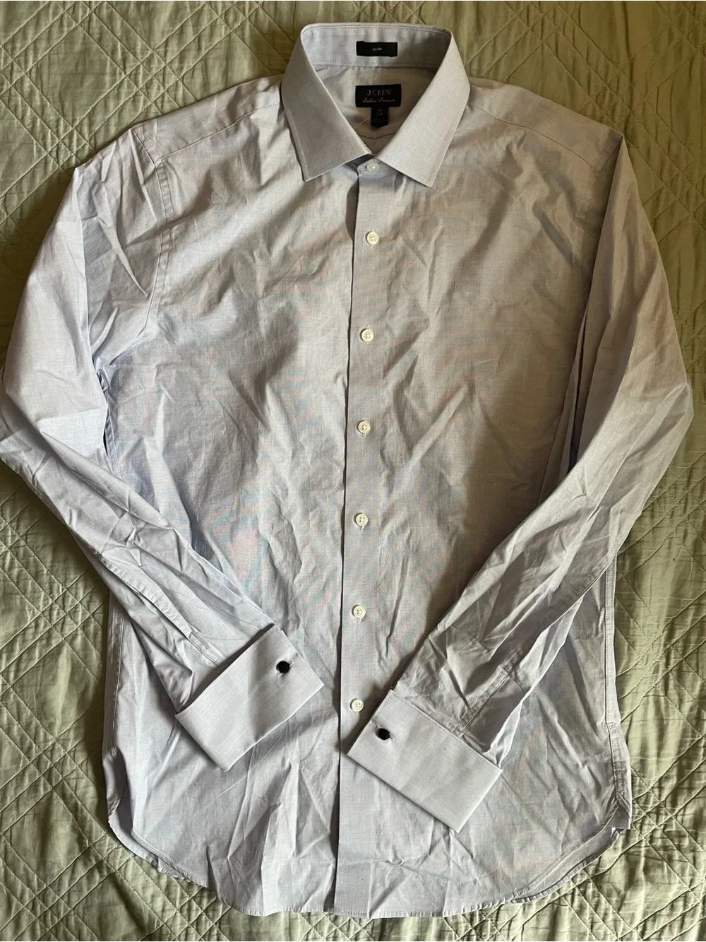J. CREW Ludlow Premium fine cotton french cuff dress shirt Blue 15/34 NWD $148